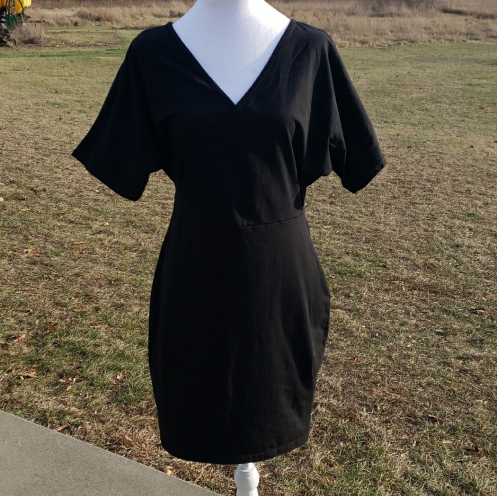 V-Neck Black Cocktail Dress